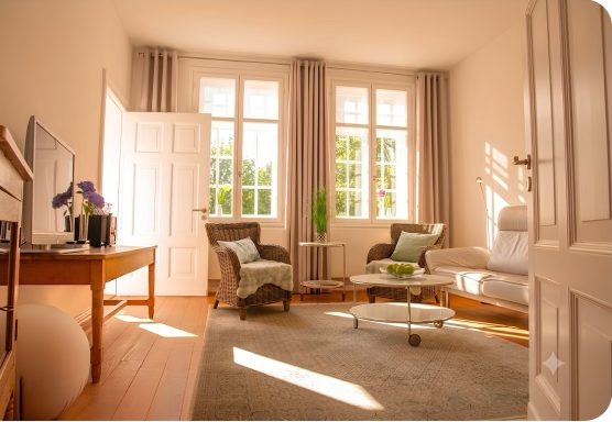 Einblick in Wohnzimmer